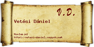 Vetési Dániel névjegykártya
